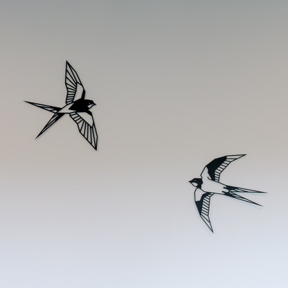 Geometric swallows wall art