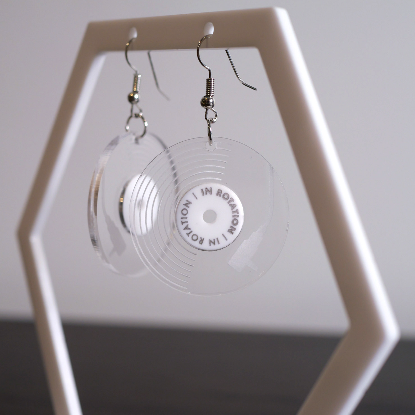 In-rotation record earrings