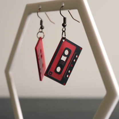 Vintage cassette tape earrings