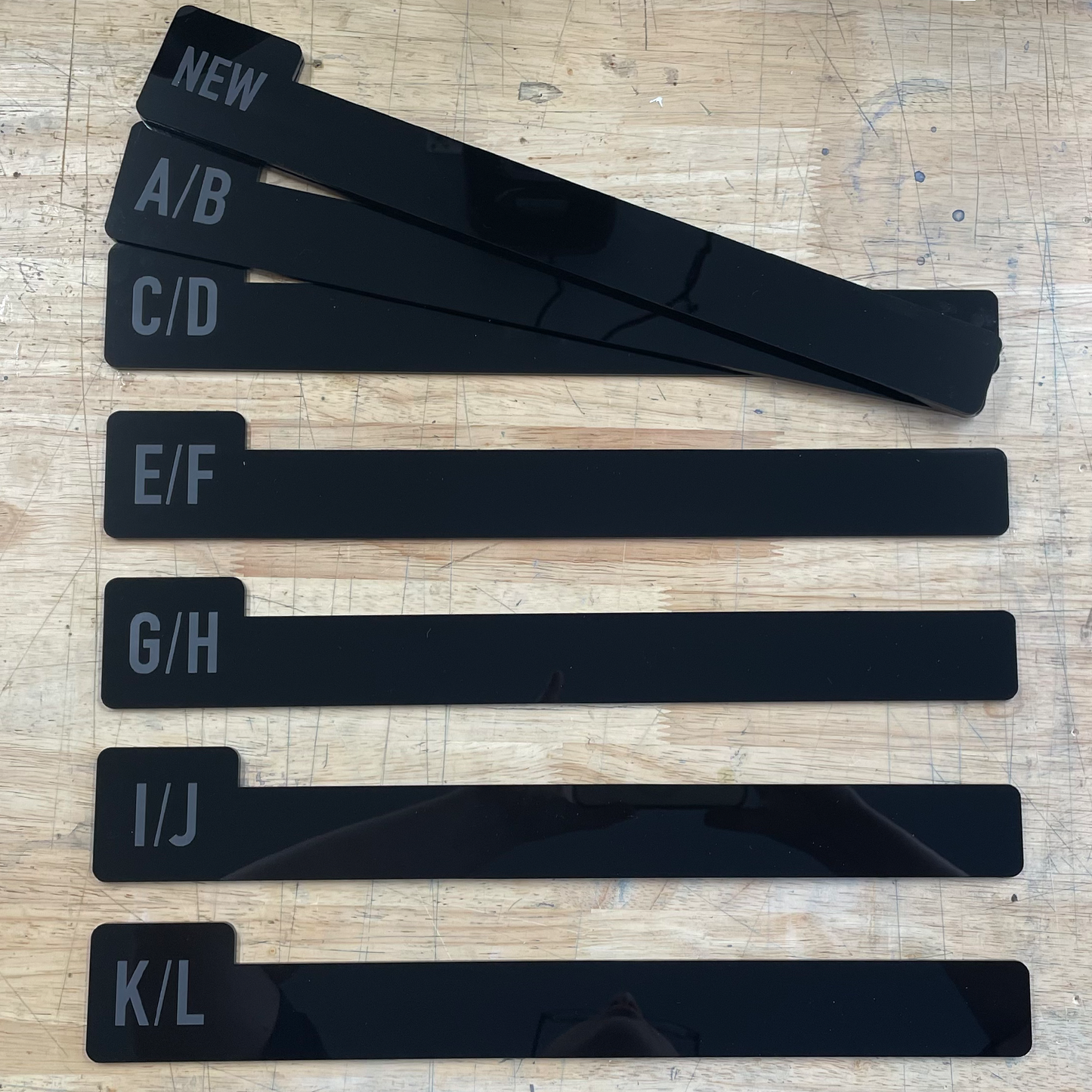 Vinyl record dividers - black acrylic