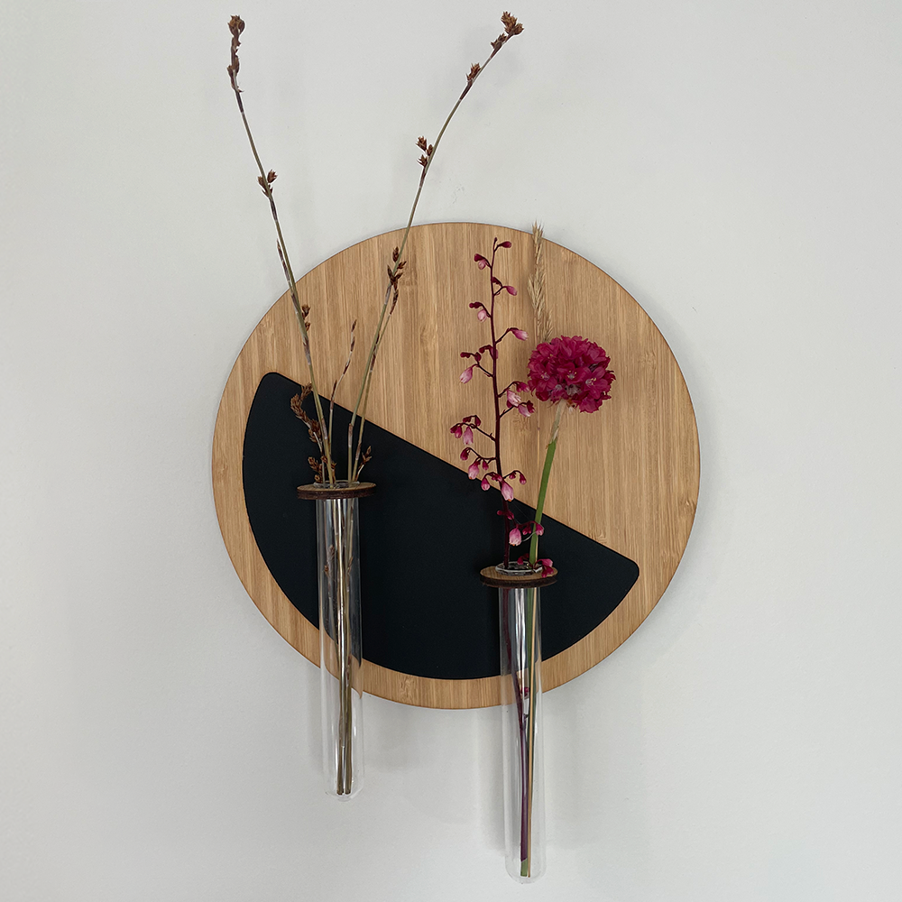 Round test-tube vase wall hanging