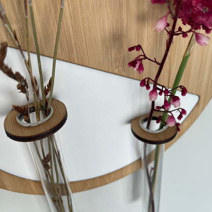 Round test-tube vase wall hanging