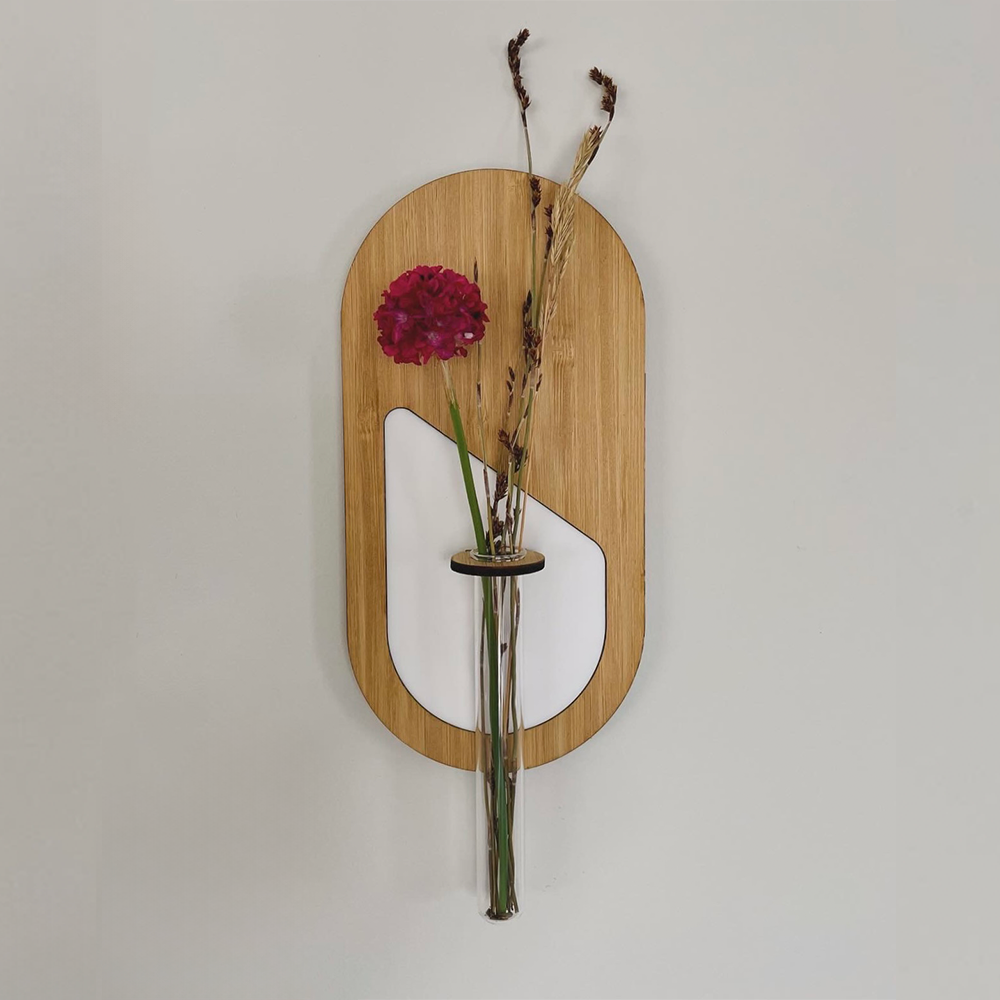 Test-tube vase wall hanging - single